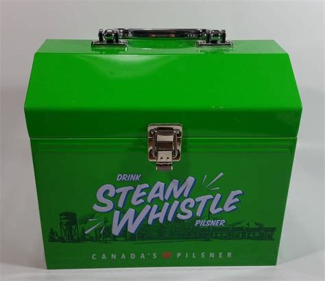 steam whistle metal lunch box|STEAM WHISTLE BREWERY GREEN METAL LUNCH BOX .